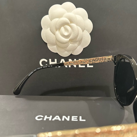 Chanel Pantos Sunglasses Black/Gold - Picture 5 of 9